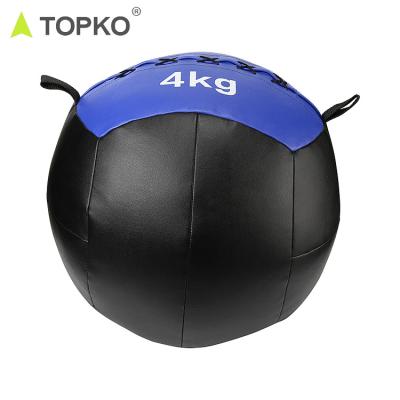 China TOPKO Exercises Complete Custom Logo Anti Slip Surface Core Muscle Training Fitness 4kg PU Wall Ball for sale