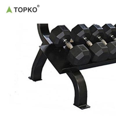 China TOPKO 2.5-17kg Fixed Hex Dumbbell Gym Equipment Rubber Dumbbell Fixed for sale