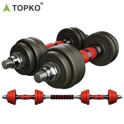 China TOPKO Universal Shopping Fitness Equipment Weightlifting 40kg 50kg Cheap Adjustable Barbell Dumbbells Set For Gym for sale