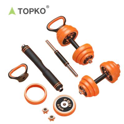 China TOPKO Universal Gym Equipment Weight Lifting Kettlebell Dumbbells Grab 30kg 40kg Weight Dumbbell Quickly and Barbell Adjustable Set for sale