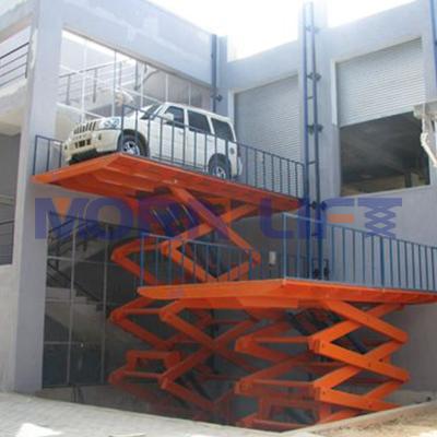 China MORNING Customized Hydraulic Stationary Scissor Platform Car Lift Fixed Hydraulic Car Scissor Lift 4500kg for sale