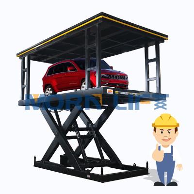 China MORNING car platform car scissor lift underground platform building material shops electric hydraulic stationary garage double lift for sale