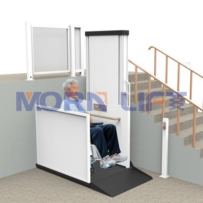 China Hotels MORNING Wheelchair Platform Lift Hydraulic Home Lift Accessible Vertical Lift For Disabled for sale