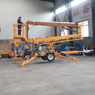 China Towable lift for aerial work towable man lift trailer mounted articulated boom lift aerial work platform price for sale