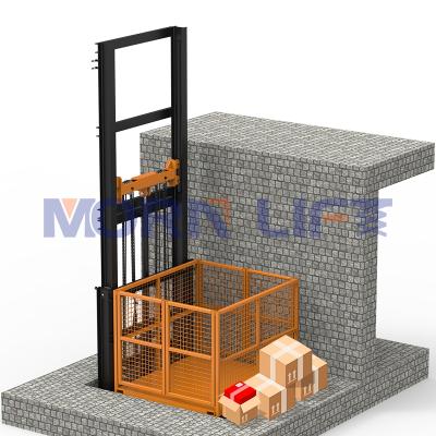 China Easy Operation Safety Convenience 300kg-1000kg MOR Warehouse Freight Lift Vertical Wall Mounted Small Goods Lift Electric Hydraulic Cargo Lift for sale