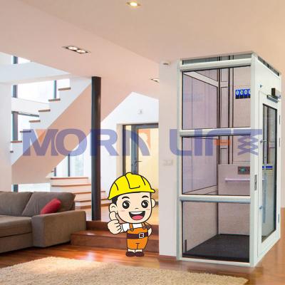 China Customizable Vertical Small Electric Home Lift Platform Electric Home Lift Customizable MORNING CE ISO Standard Hydraulic Lift For Home Use for sale