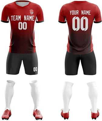 China High quality quick dry mens soccer jersey club sublimation design custom soccer shirt set youth team football fashion sport uniform wear for sale