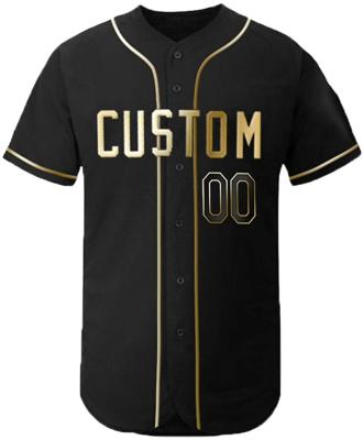 China Breathable Made In China Men/Women Mesh Baseball Jersey Black Custom Made With Embroidered Player Team Name And Your Numbers for sale