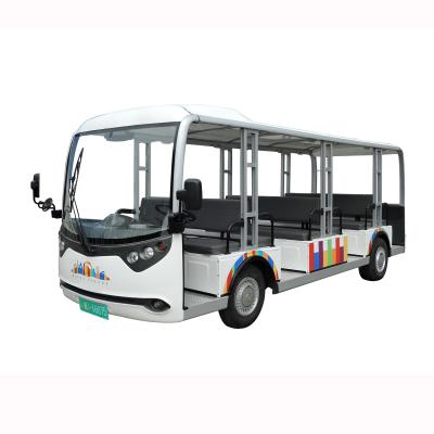 China 23 seater ac system 13.5kw electric sightseeing bus 96v , safe climbing 10% for sale