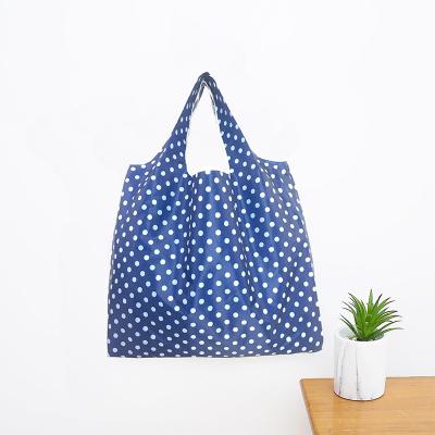 China Factory Handled Wholesale New Fabric Large Capacity Printed Environmental Friendly Portable Folding Shopping Bag for sale