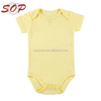 China Short Hot Selling Cotton Spandex Baby Bamboo Fabric Bamboo Sleeve Romper With Custom Logo for sale