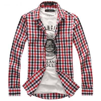 China Anti Shrink Mens Plaid Shirt Cotton Long Dress Italian Shirts for sale