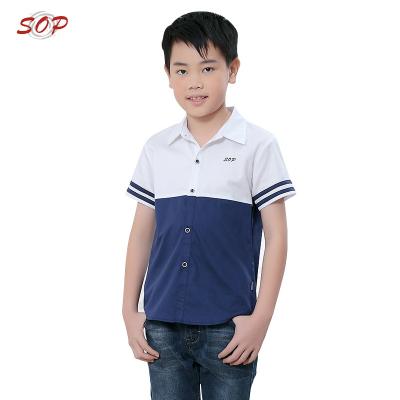 China New Style Fashion Breathable Boys Shirts Short Sleeve Kids Clothing Custom Boy Shirt for sale