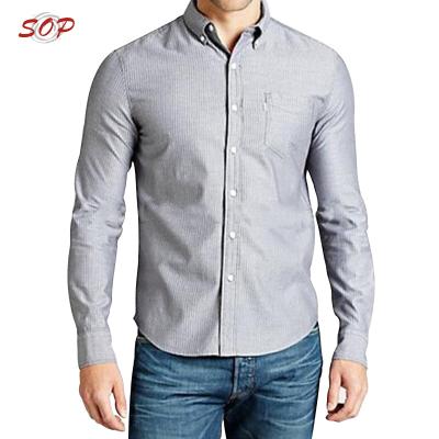 China Latest Design Man Business Breathable Shirts Woven Blouse Top Custom Design Dress Shirt for sale