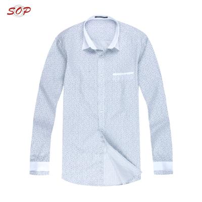 China Latest Design Business White Shirt Formal Anti Shrink Striped Mens Dress Shirts for sale