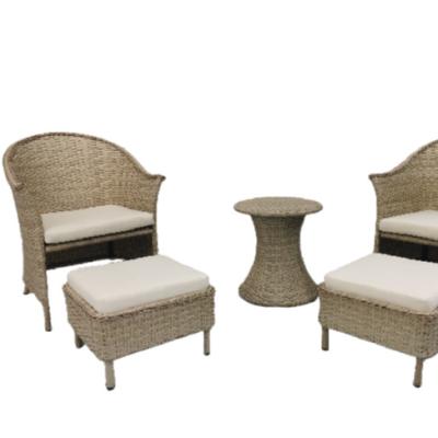 China Modern Patio PE Rattan Sofa Wicker Conversation Sets Garden Outdoor Chair with Reading Coffee Table and Stool Stool for sale