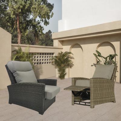 China Modern Recliner Chair, Outdoor Recliner Garden Rattan Sofa Chair With Footrest for sale