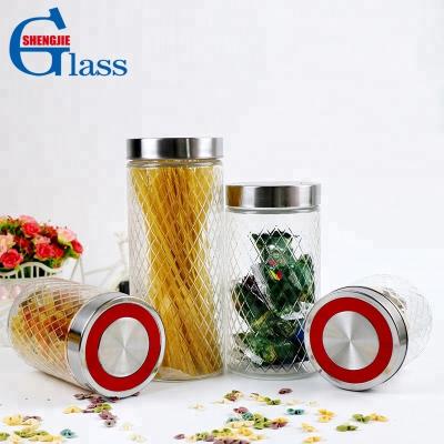 China Wholesale Freshness Preservation Round Candy Food Grains Storage Sundries Jar Bottom Airtight Glass Large Capacity Storage Jar With Lid for sale