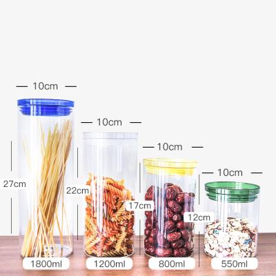 China Heatable Glass Jars With Airtight Lids 550ml 800ml 1200ml 1800ml High Borosilicate Food Container Cheap Storage Glass Jar Customize Glass Food Jars With Lid for sale