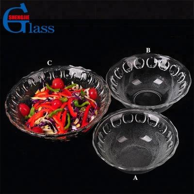 China Viable transparent unique set 5 pieces of fruit salad glass bowl for sale