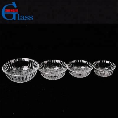 China Viable Embossed Flowers Design Glass Pasta Bowl Dinnerware Set for sale