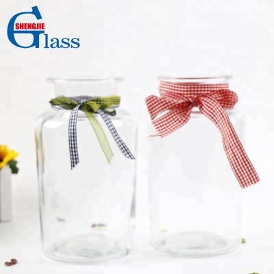 China For Reed Wholesale Price Flower Vase transparent bottle types glass flower 2100ml vase glass bottle for sale