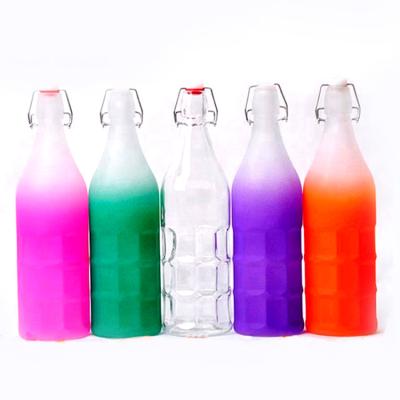 China Wholesale Viable Colored Glass Water Bottles Viable Drinking Glass Bottle 1 Liter Glass Water Bottles for sale