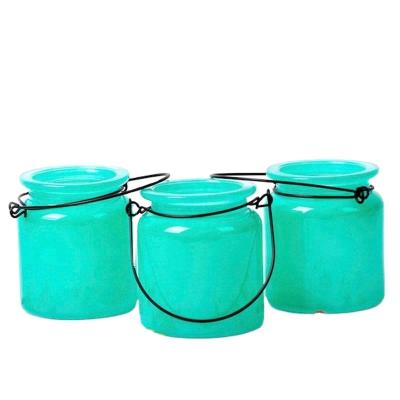 China Colorful Home Decoration Round Candle Jars Glass Wholesale for sale