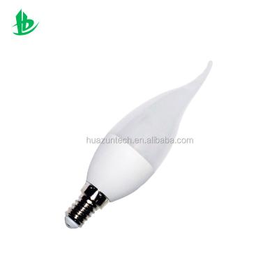 China Residential manufacturer e14 e27 C37 7W 170-265V led candle tail bulb light RoHS bulb for sale