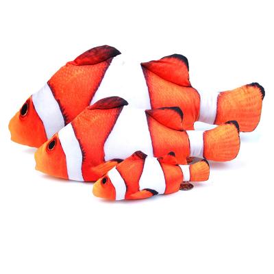 China Wholesale Viable Fish Pet Toys Plush Cat Toy Containing Crucian Cat Toy Fish Catnip Plush Clown Mint Fish for sale