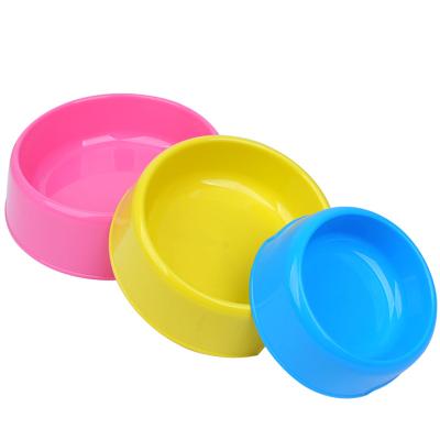 China Sustainable Plastic Candy Colored Dog Food Bowl Pet Bowl Round Dog Bowl Cat Bowl Drinking Water Basin Pet Supplies for sale