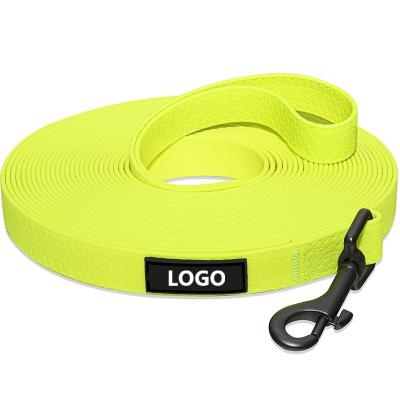 China Custom Personalized Waterproof Washable Sturdy Soft Embossing PVC Leash Dog Neck Belt PVC Pet Leash for sale