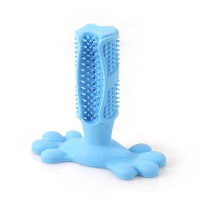 China Viable Hot Dog Toothbrush Toy Dog Chew Toys Silicone Pet Stick Molar Mouth Cleaning Gnaw Bite M for sale