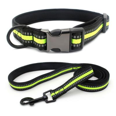 China New Heavy Duty Reflective Ribbon Pet Dog Collars Reflective Button Dog Leashes & Collars New Marking Nylon Collar for sale