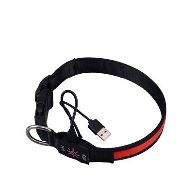 China Electric Lights Dog Collar Dog Led Collar Rechargeable Night Luminous Dog Collars for sale