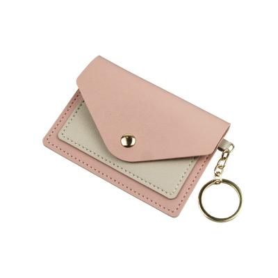 China 2022 New Ladies Simple Student RFID Wallet Women's Section Key Chain Short Card Bag Coin Purse for sale