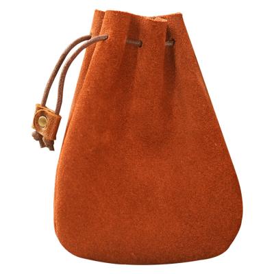 China Vintage Nice Nice Jewelry Leather Bag For Coin String Coin Pouch With Drawstring Storage Bag Coin Purse for sale