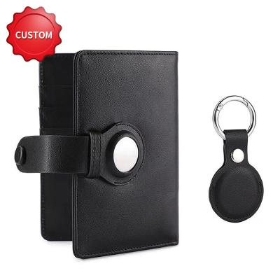 China Premium Leather Wallet Passport Wallet Vegan Gps Tracker Smart Tag Air Apple Wallets 2022 Gift Set For Him His for sale