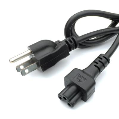 China Telecommunication USA Approved Plug Laptop AC Cable 125V NEMA 5-15P Standard IEC C13 Power Cord for sale