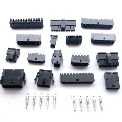 China Power molex 3.0mm connector for MOLEX 2 4 6 8 10 18 20 pin pitch wire to board connector for sale