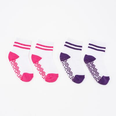 China Foshan Antibacterial Manufacturer Cute Cartoon Baby Knitted Anti-slip Slippers Socks With Rubber Grip for sale