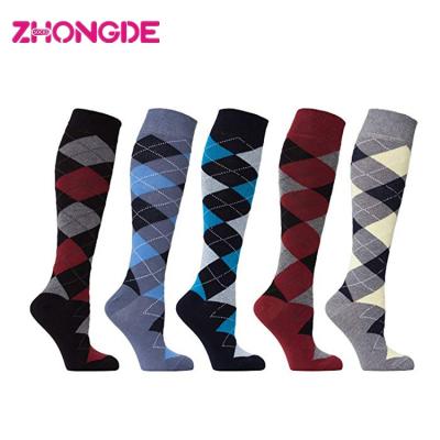 China Antibacterial Custom Fun Luxury Colorful Cool Knee High Cotton Socks Women for sale