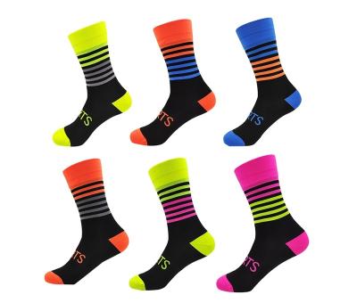 China OEM Logo Colorful Design Mens Cycling QUICK DRY Custom Sock Crew Bike Nylon Sports Sock For Men Cycling for sale