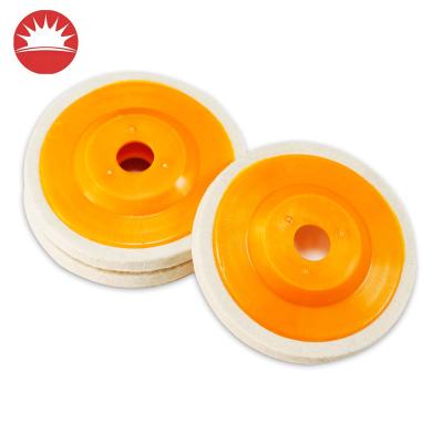 China Polishing Wool Felt Polishing Wheels Orange Angular Wool Felt Polishing Wheel Polishing Wool Felt Hard Glass Polishing Wheel for sale