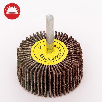 China Shank Abrasive Cloth Surface Flap Polishing Disc For Wood Flap Polishing Wheel With Spindle for sale