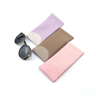 China Case 2021 Women Eco-friendly Blue Leather Eyewear Sunglasses PU Optical Glass Case Case Optical Glass Pocket for sale