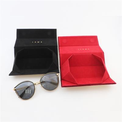 China Eco Friendly Sunglasses Case Velvet Optical Glass Folding Boxes Case Custom Soft Velvet Eyewear Case For Women for sale