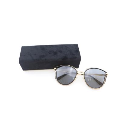 China Velvet Sunglasses Case Optical Glass Eco-friendly Black Eyewear Boxes Custom Logo Glasses Folding Case for sale