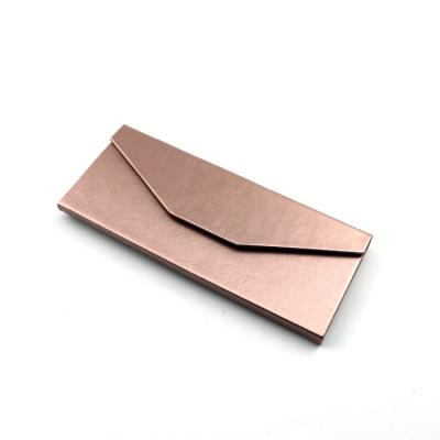 China Eco-Friendly Rose Gold Pink Sunglasses Folding Case Wholesale Customized Sunglasses Case Brand Eye Glass Case for sale