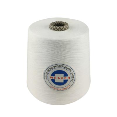 China High Tenacity 44/2 100% Polyester Optic White Sewing Yarn for sale